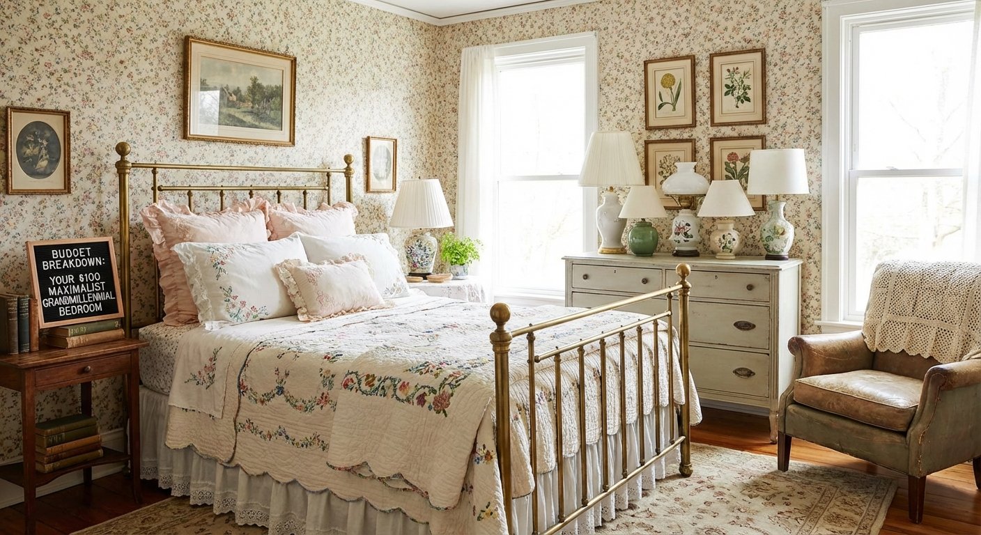 Budget Breakdown: Your $100 Maximalist Grandmillennial Bedroom