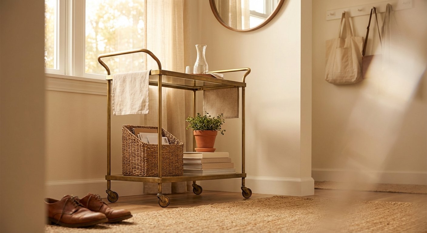 10. Repurpose a Bar Cart for Mobile Organization