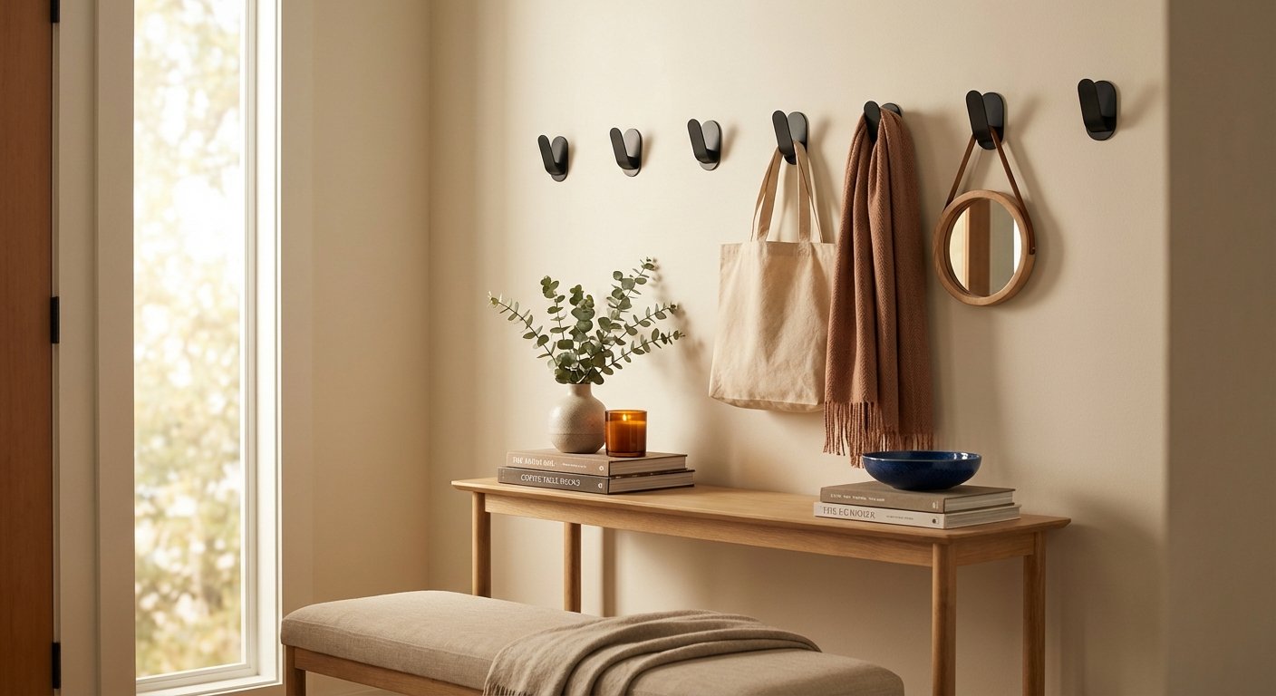 12. Use Adhesive Hooks for Damage-Free Hanging