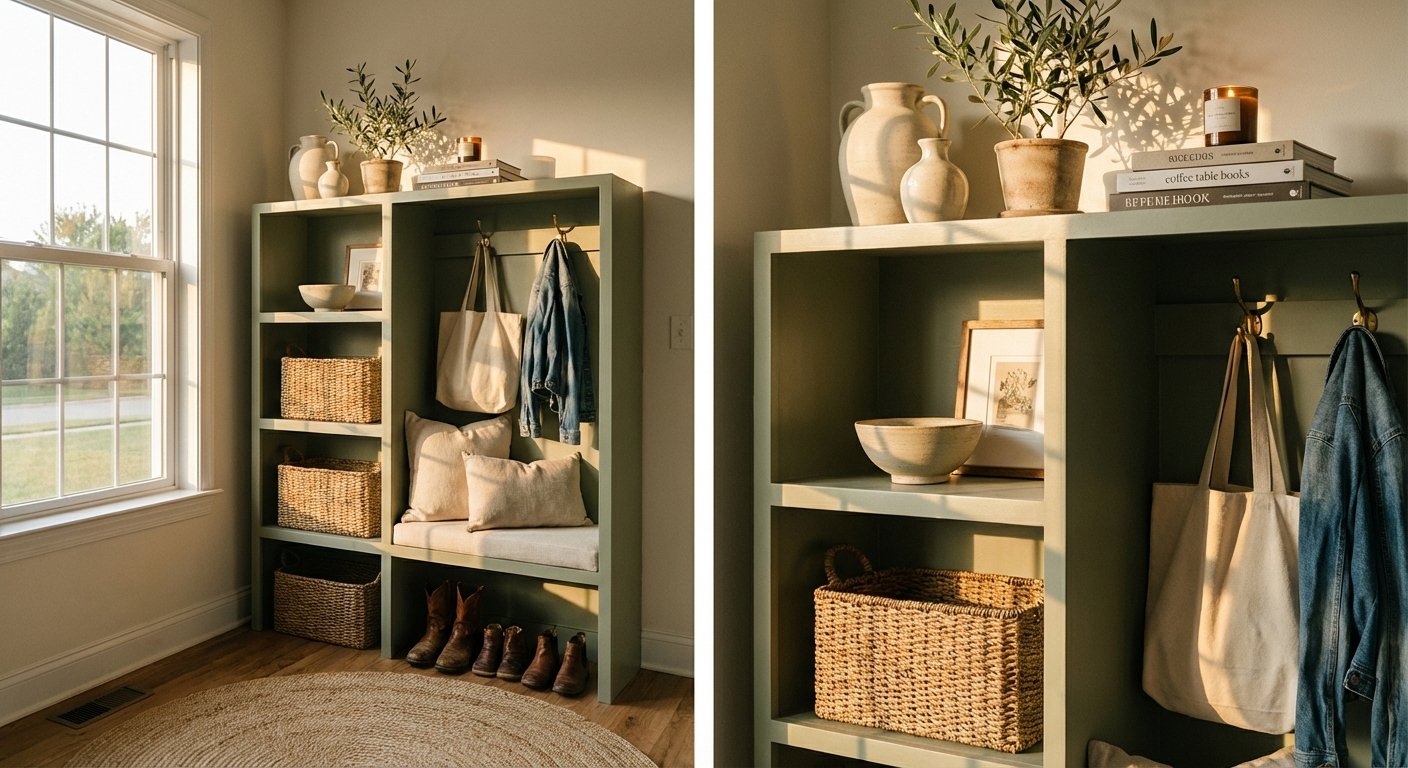 3. Transform a Bookshelf into a Mudroom Organizer