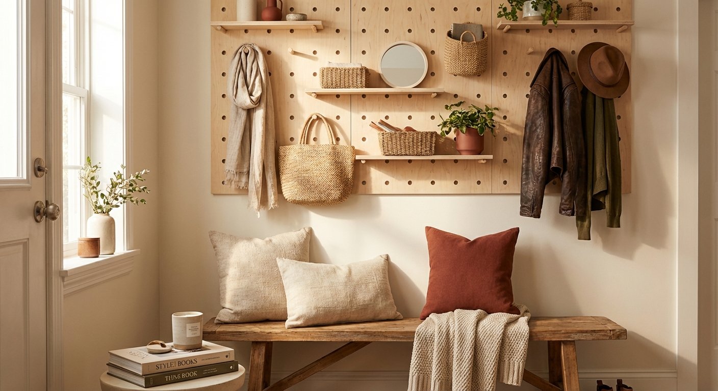 4. Maximize Wall Space with a Pegboard System
