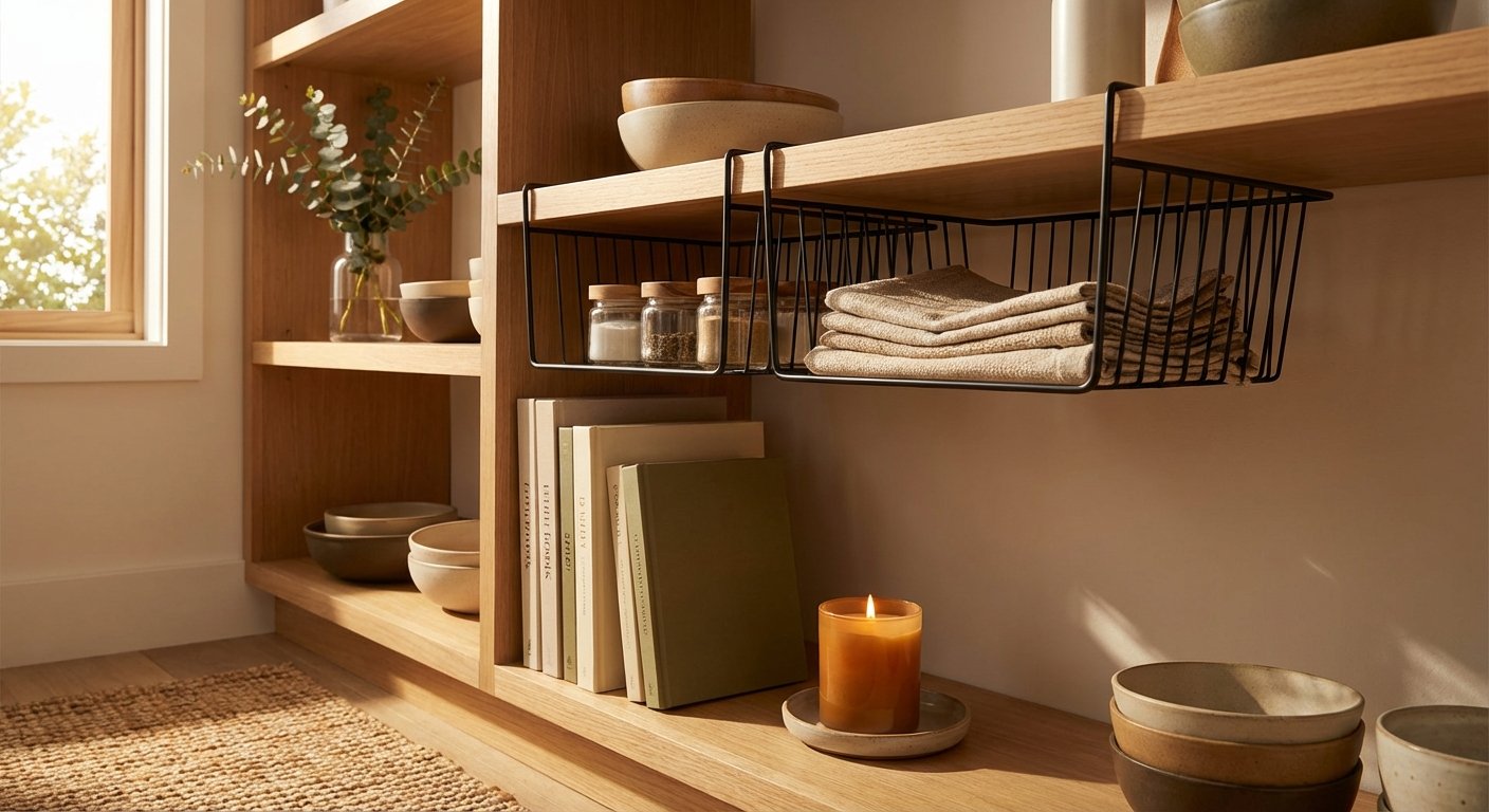 10. Install Under-Shelf Hanging Baskets for Extra Storage