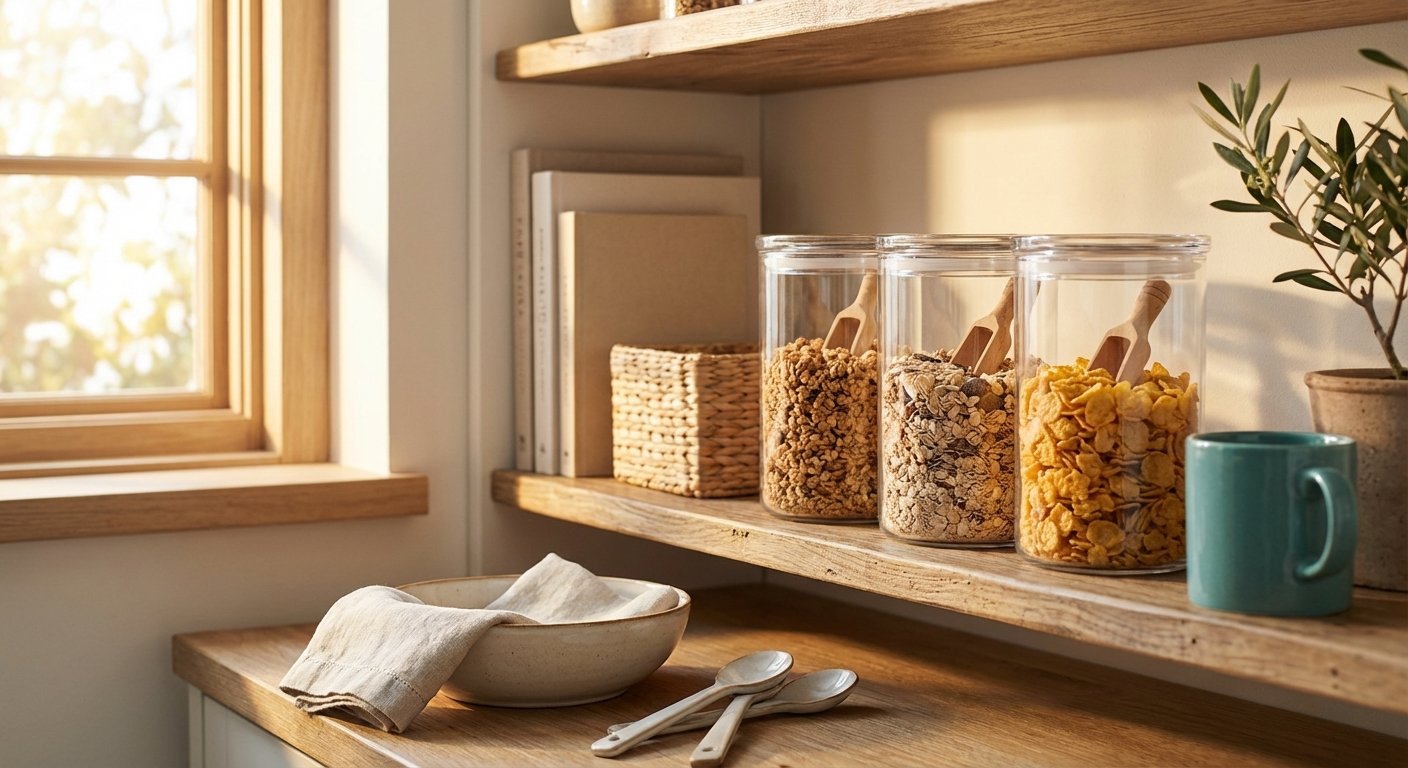 1. Create Custom Cereal Dispensers with Clear Storage Containers