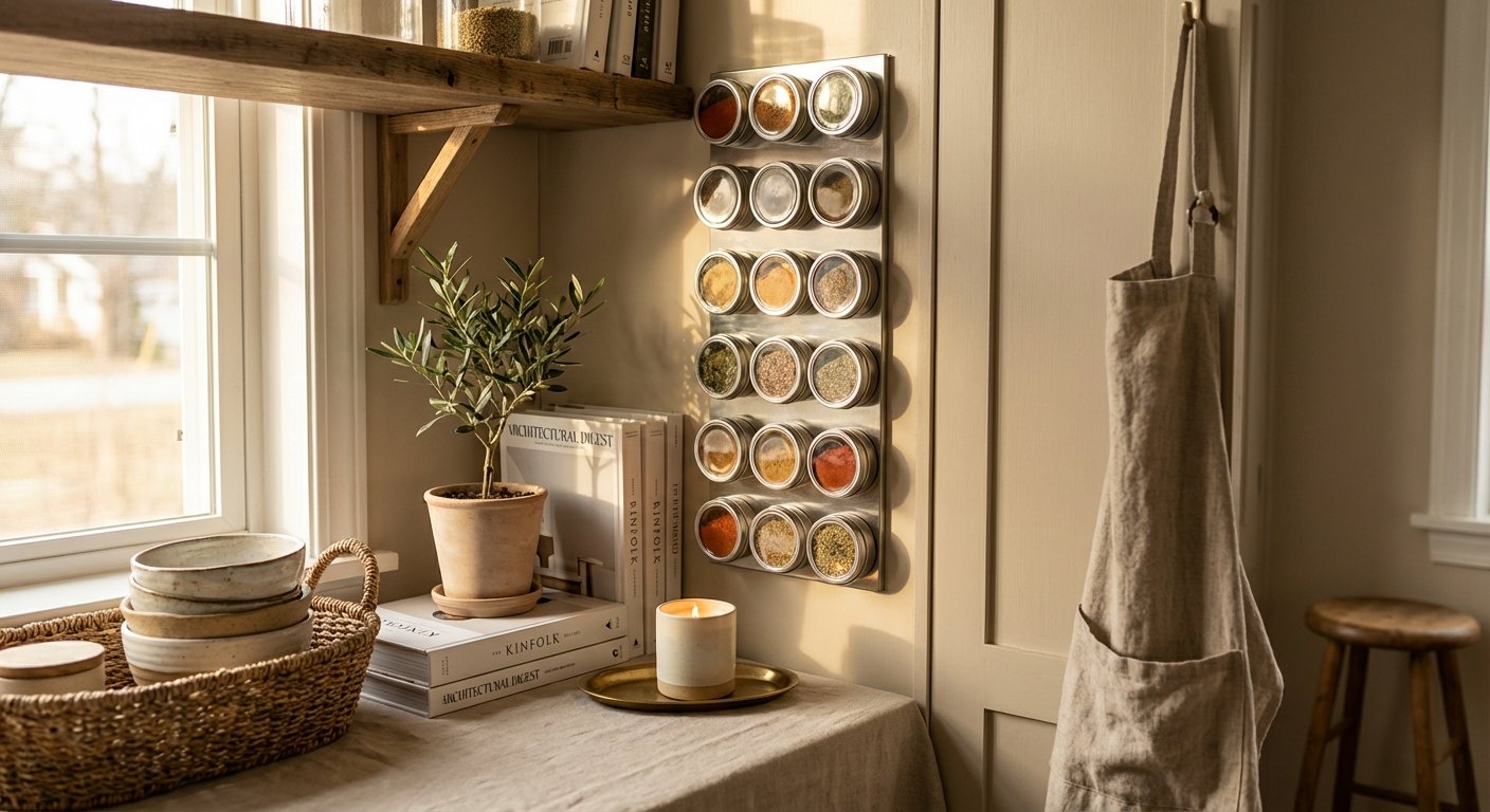 3. Build Vertical Spice Storage with Magnetic Containers