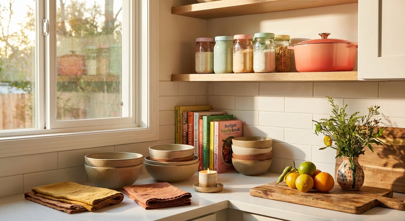 Maximize Function with Bright Colorful Kitchen Decor on a Budget